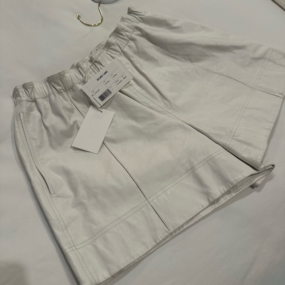 Helmut Lang White Leather Shorts - Picture 1 of 4